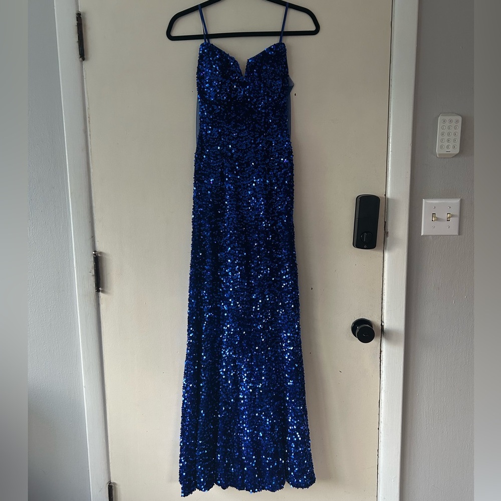 Blue sequined LADIVINE dress! XS, length altered to be slightly shorter.